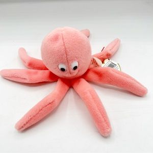 Vintage 1994 Ty Inky the Octopus, Beanie Babies Collection Plush, PVC Pellets
